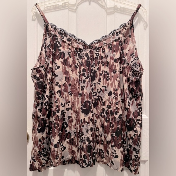 Torrid Women's Plus Size 3 Chablis Lace Trim Cami Top Animal Print - Picture 2 of 14